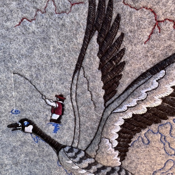 VTG Northern Sun Canadian-Made Pure Virgin Wool Parka Coat with Fur Trim & Embro - Picture 7 of 17